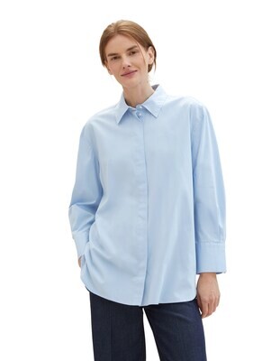 Tom Tailor Effen blouse met TENCEL(TM) Lyocell, light fjord blue