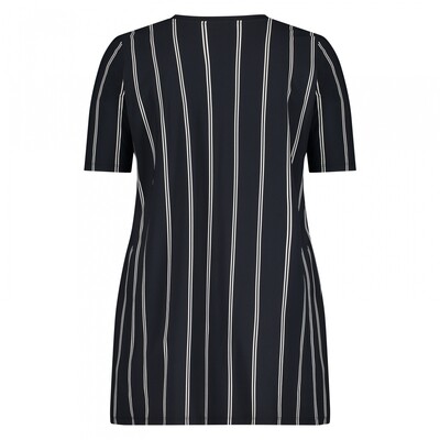Plusbasics Tee V-neck, twin stripe