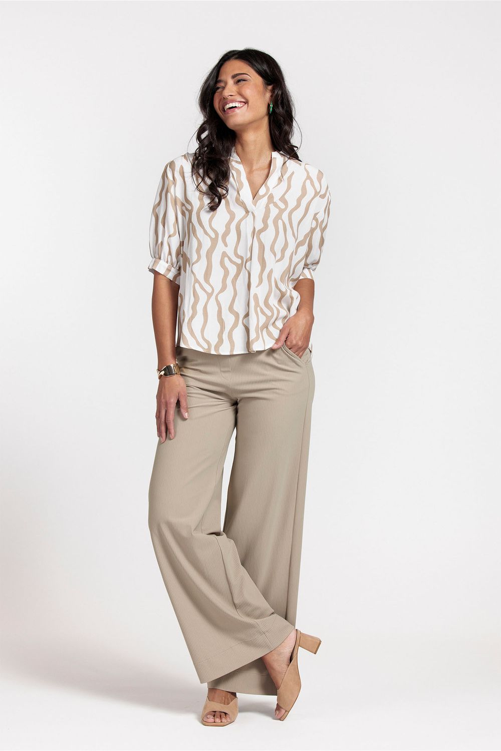 Studio Anneloes Luz rib trousers, clay