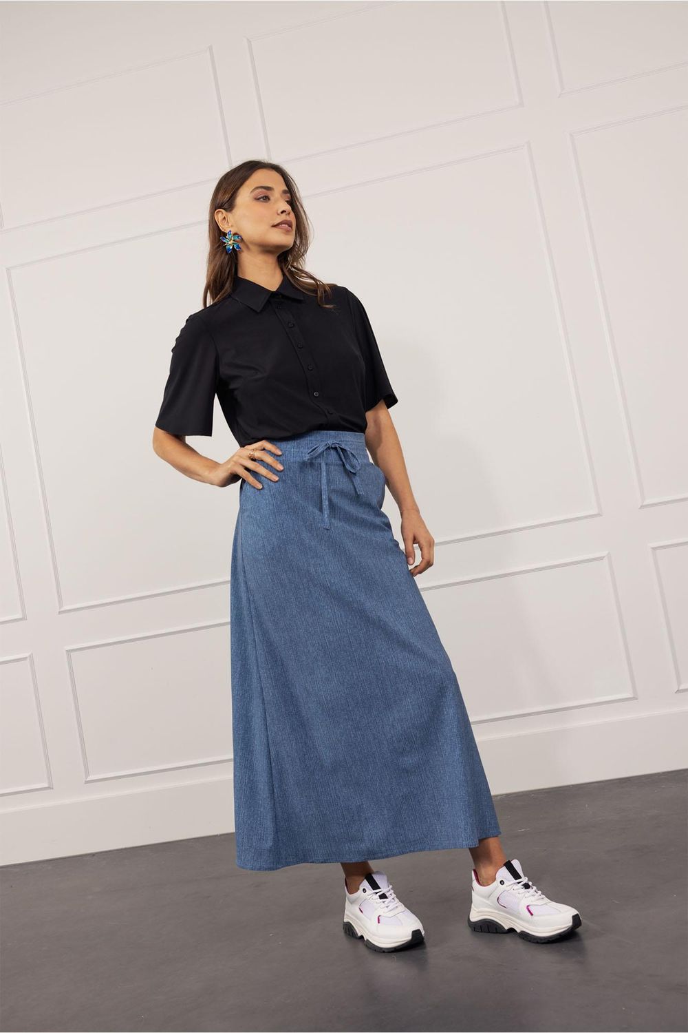 Studio Anneloes Chloe jeans maxi skirt, mid jeans, Size: M