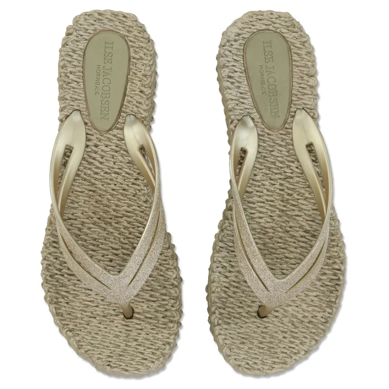 Ilse Jacobsen slippers met lichte plateauzool, platin