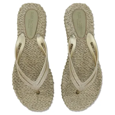 Ilse Jacobsen slippers met lichte plateauzool, platin