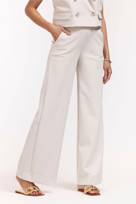 Studio Anneloes Rosie structure bnd trousers, wit