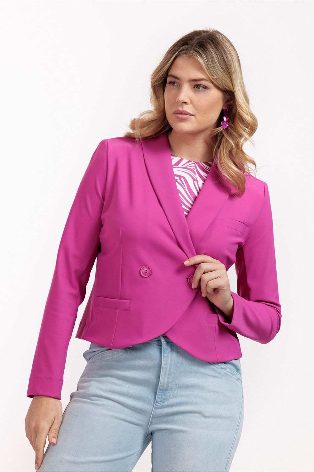 Studio Anneloes Ida bonded blazer, new fuchsia