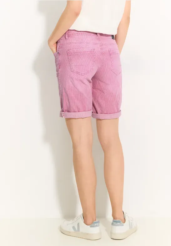 Cecil Gestreepte jeansshort, bloomy pink