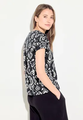 Cecil T-shirt met print, Black