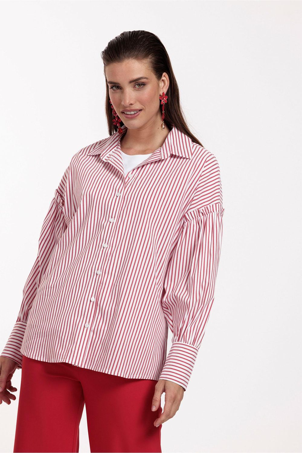 Studio Anneloes Mylene poplin stripe blouse, rood