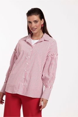Studio Anneloes Mylene poplin stripe blouse, rood