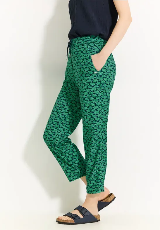 Cecil 7/8-broek met print, fresh apple green