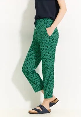 Cecil 7/8-broek met print, fresh apple green