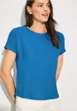 Cecil Basic glitter T-shirt, azure blue melange