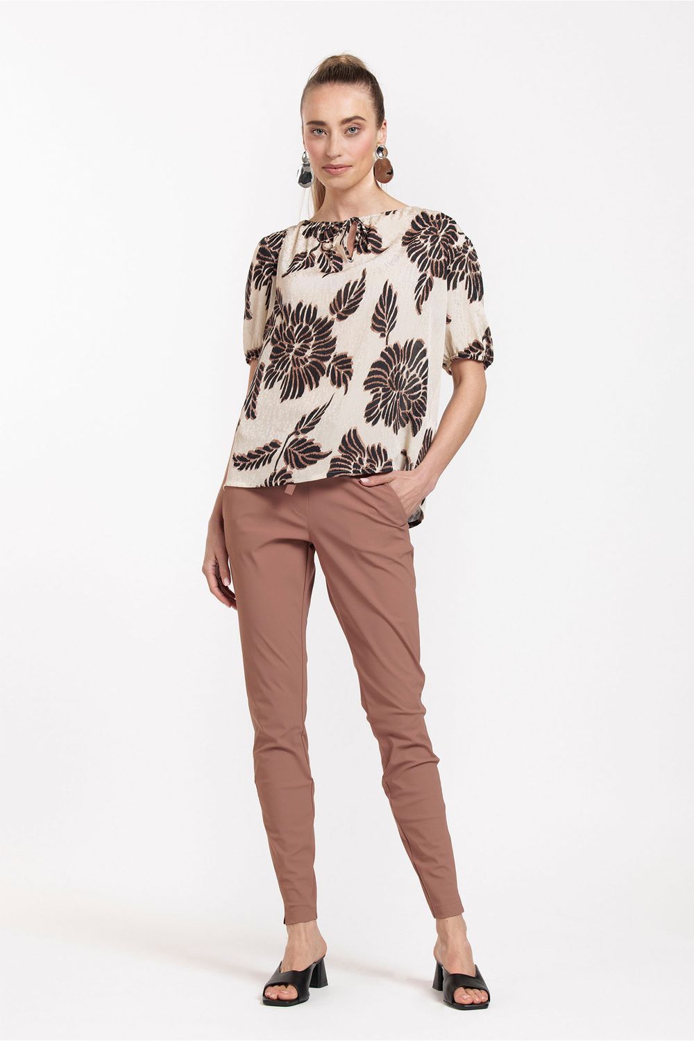 Studio Anneloes Stairdown trousers, chocolate
