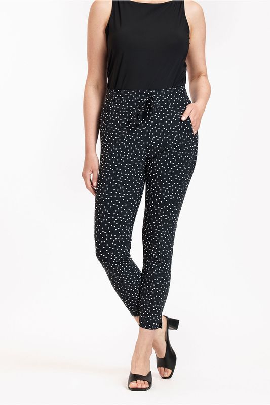 Studio Anneloes Startup irr dots trousers, black/off white