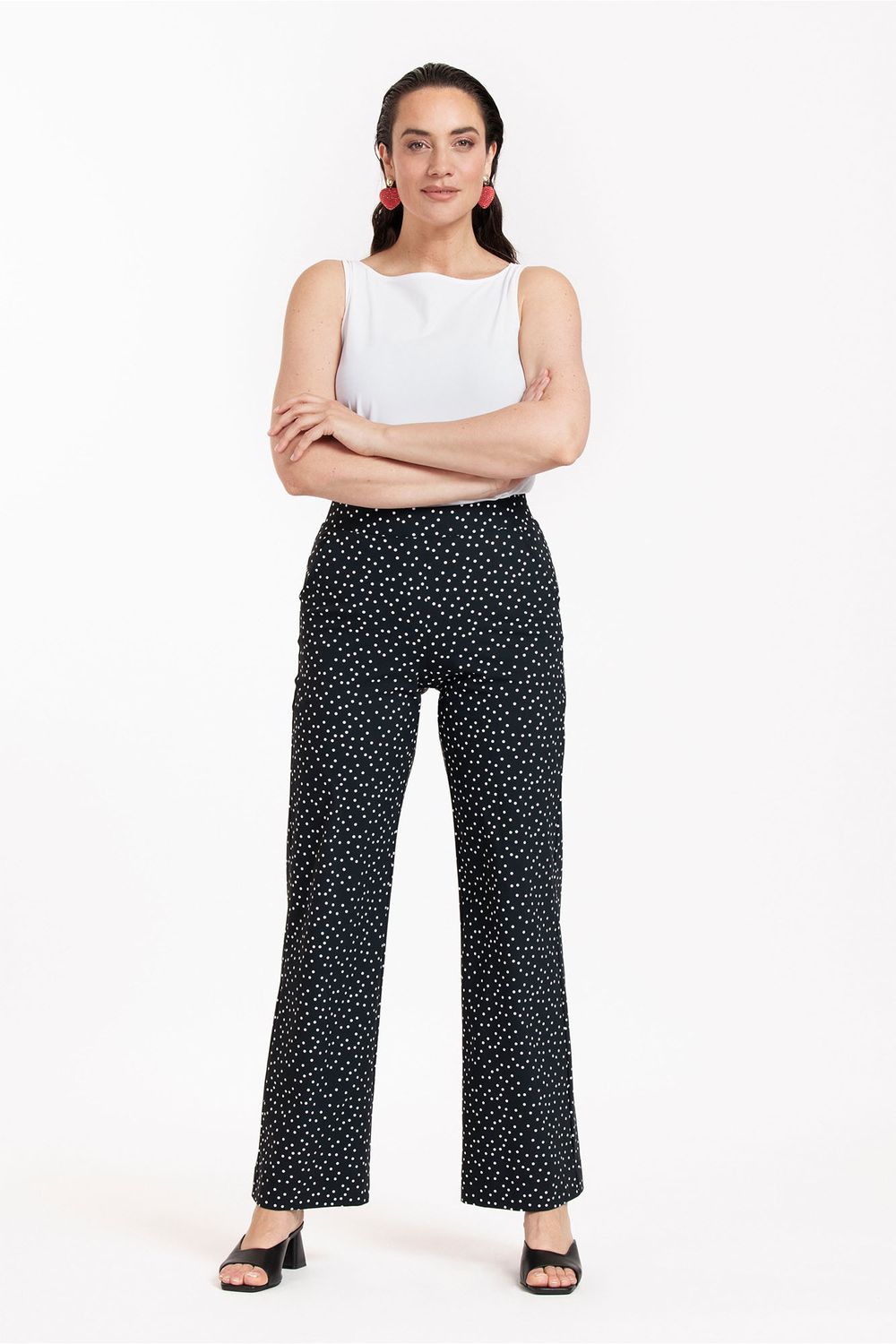 Studio Anneloes Marion irr dots trousers, black/off white