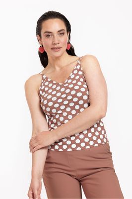 Studio Anneloes Vive top dot, chocolate/off white