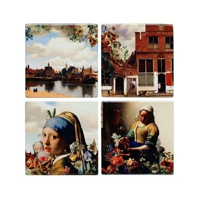 Heinen Onderzetters Vermeer Kleur set van 4