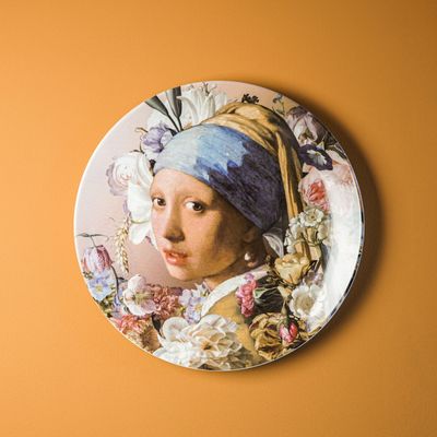 Heinen Wandbord Meisje met de parel pastel