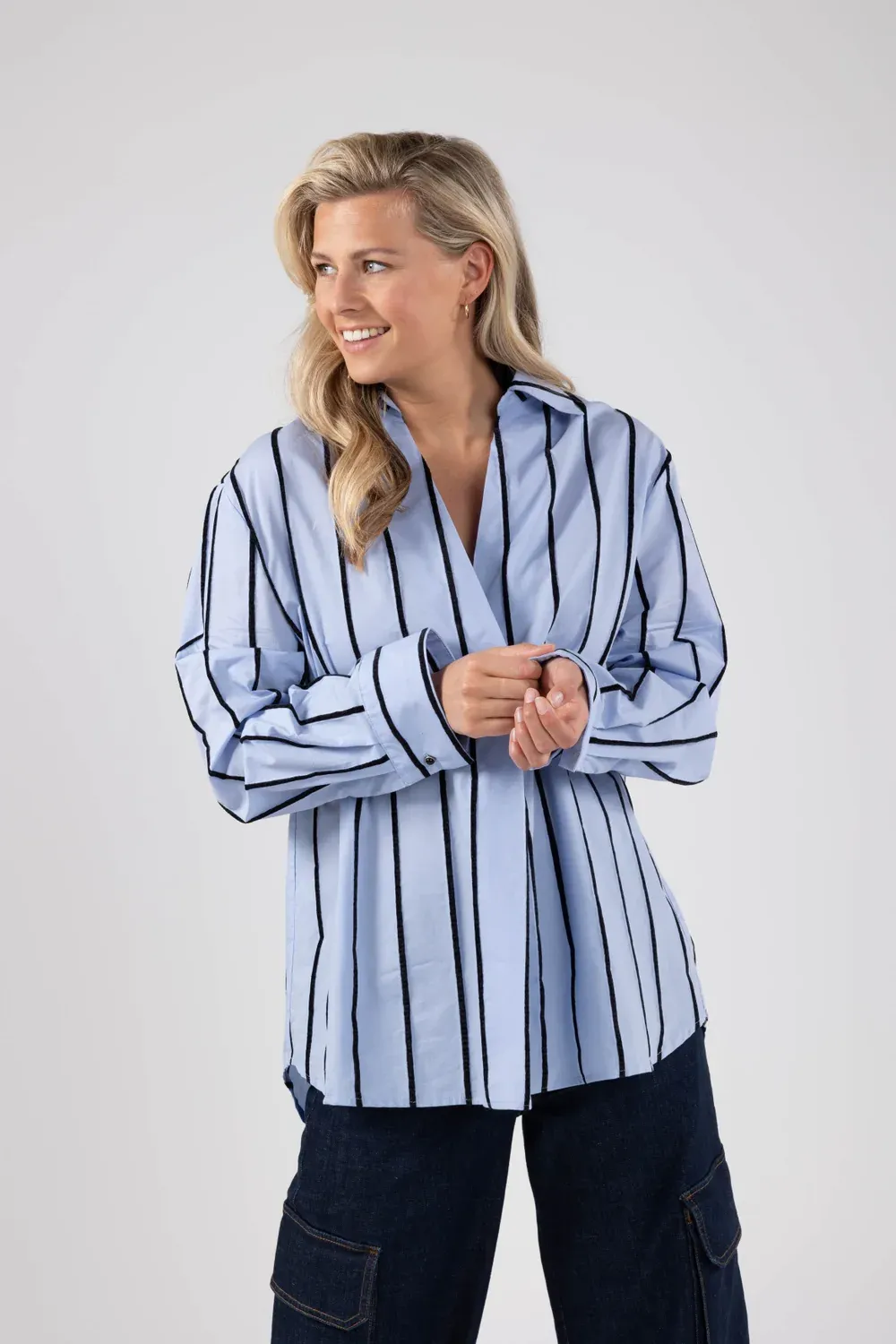 Nukus Bonn Blouse Stripe, ice blue