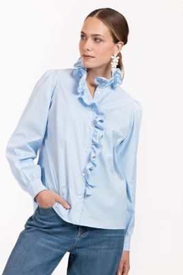 Studio Anneloes Idette poplin blouse, light blue