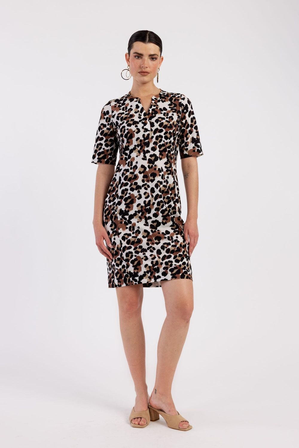 Studio Anneloes Simplicity leopard dress, kit/chocolate