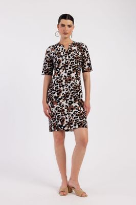 Studio Anneloes Simplicity leopard dress, kit/chocolate