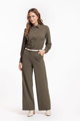 Studio Anneloes Lexie bonded trousers, New Army