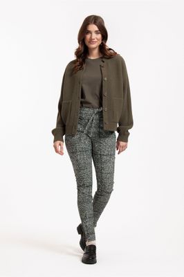 Studio Anneloes Stairdown check trousers, Black, Kit, New Army