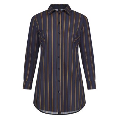 Plus Basics Blouse Long LS, suit stripe