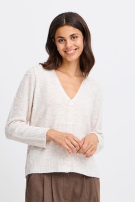 Fransa Elise cardigan, Limestone melange