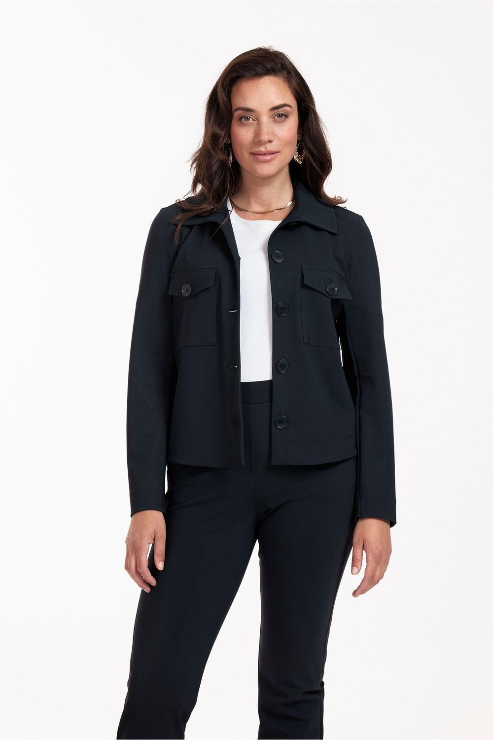 Studio Anneloes Claire bonded jacket, dark blue