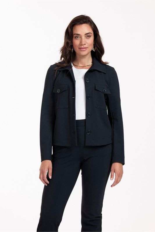 Studio Anneloes Claire bonded jacket, dark blue