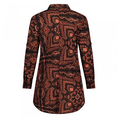 Plus Basic Blouse Long LS, Persian Paisley