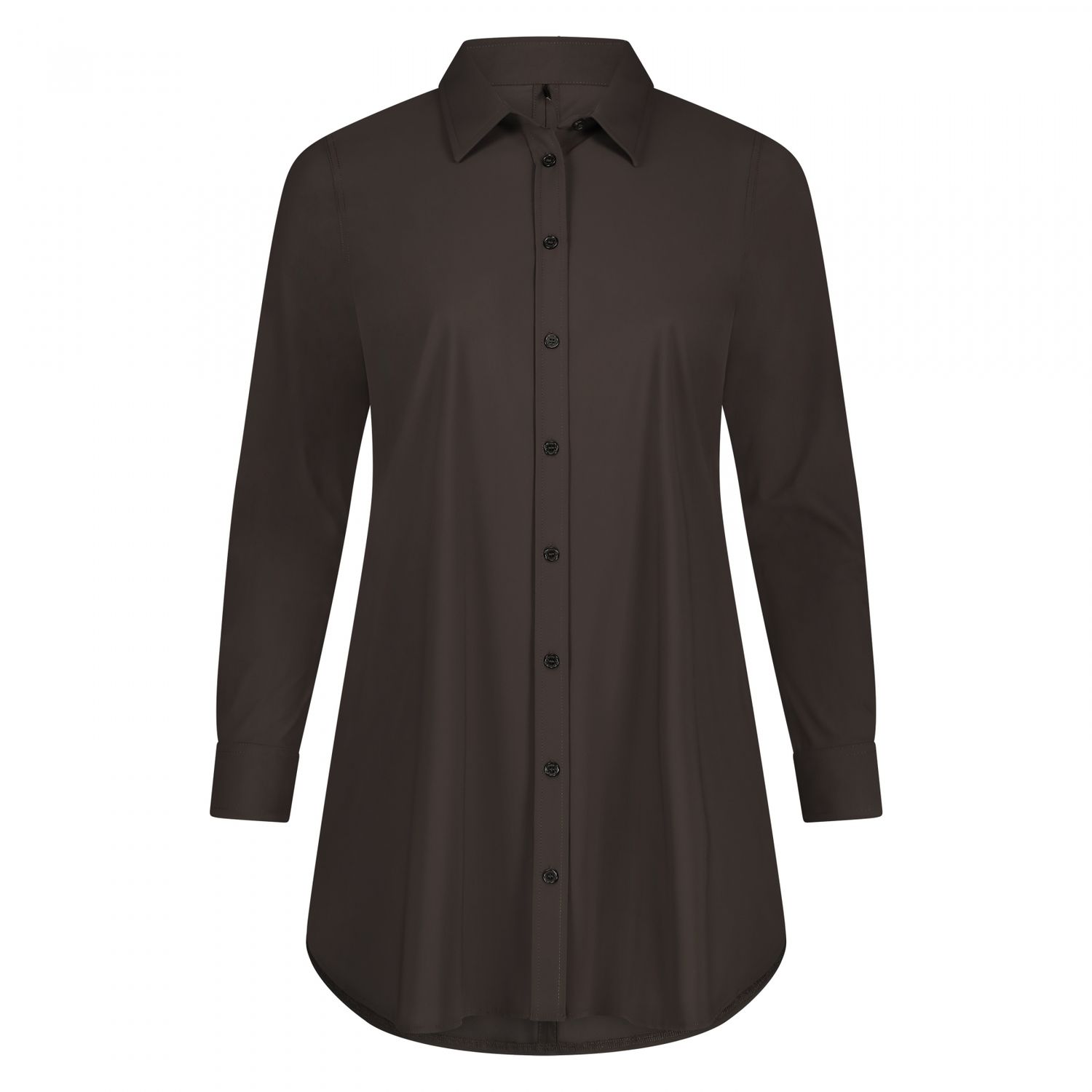Plus Basic Blouse Long LS, Choclat