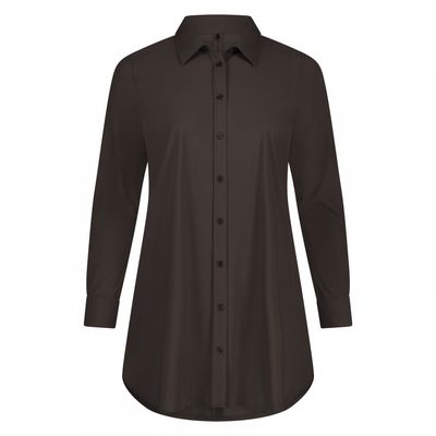 Plus Basic Blouse Long LS, Choclat