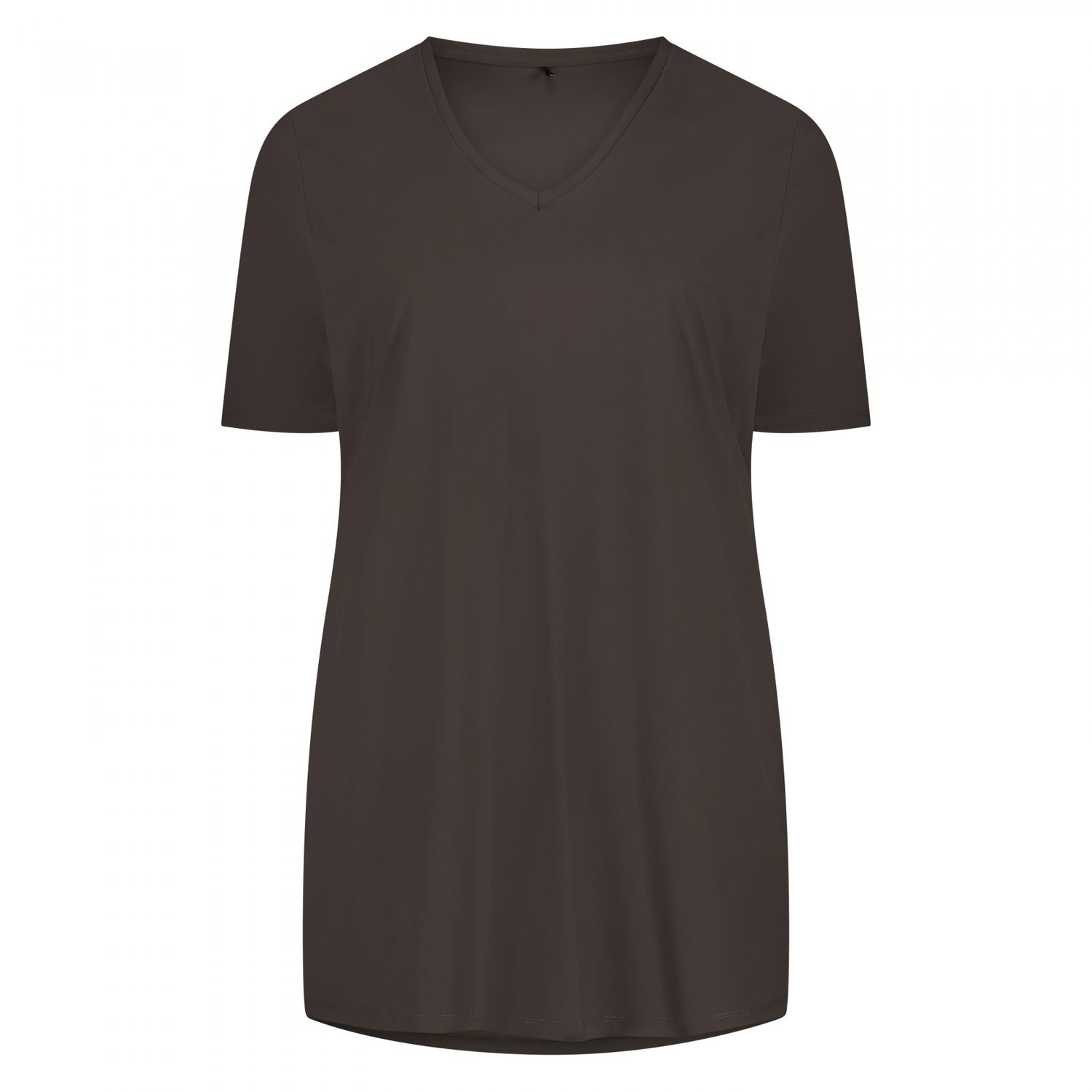 Plus Basic Tee V-Neck, Choclat