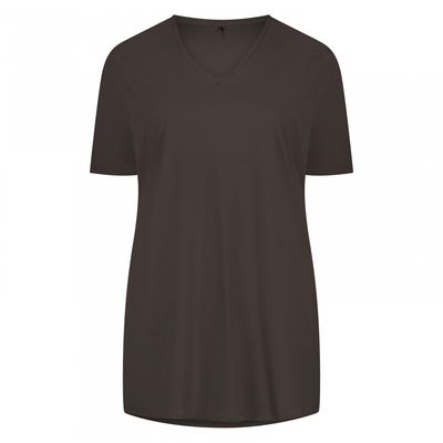 Plus Basic Tee V-Neck, Choclat