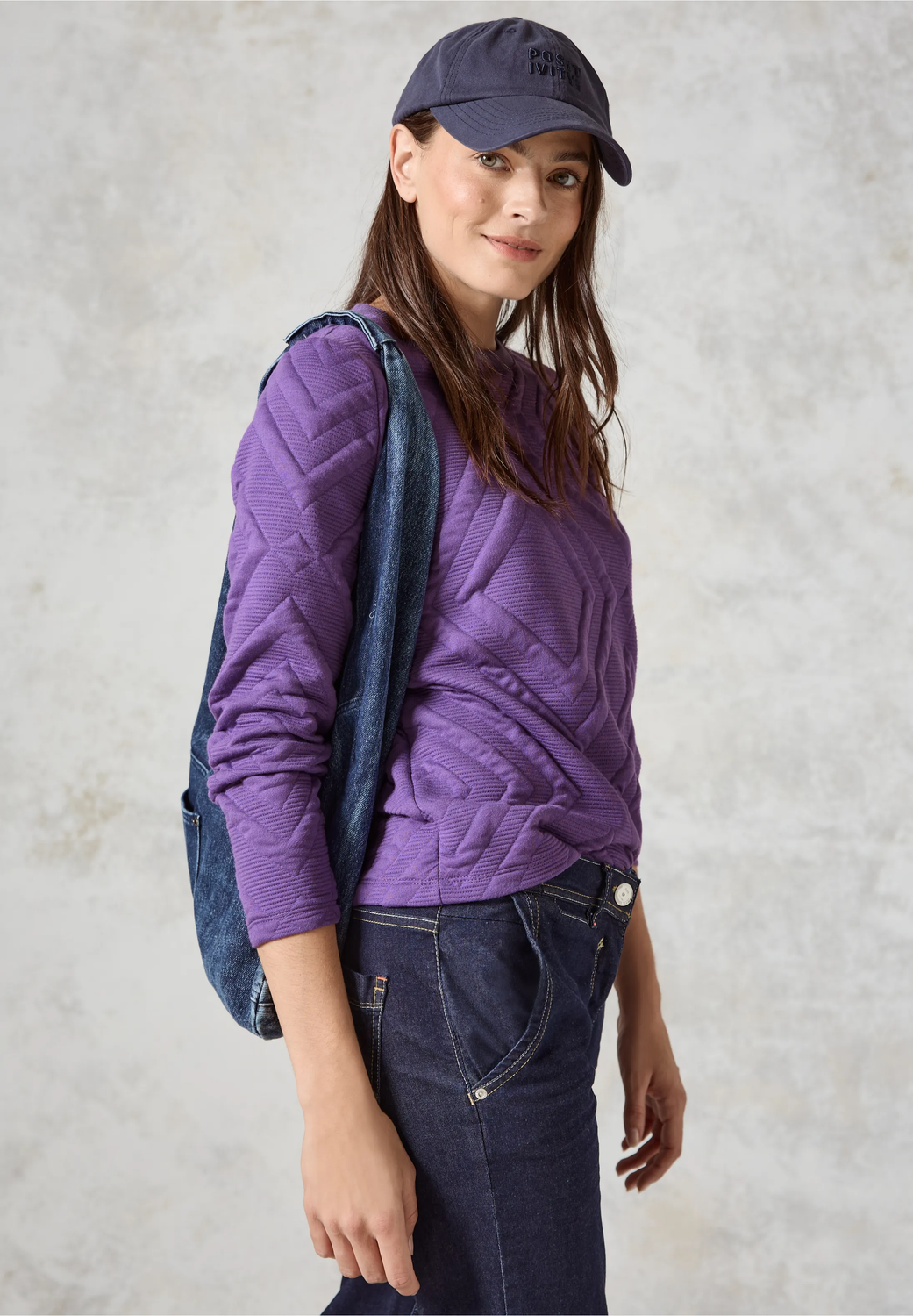 Cecil 3D Structure Shirt, wild lilac