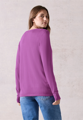Cecil Fijn gebreide trui, iced violet