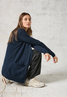 Cecil Long Cosy Cardigan, deep petrol