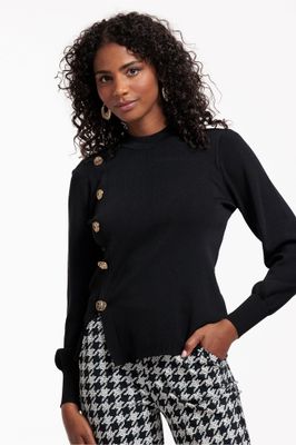 Studio Anneloes Lovis button pullover, black