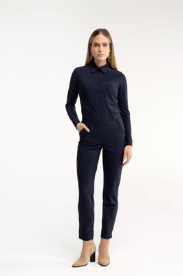 Studio Anneloes Anne bonded trousers, dark blue