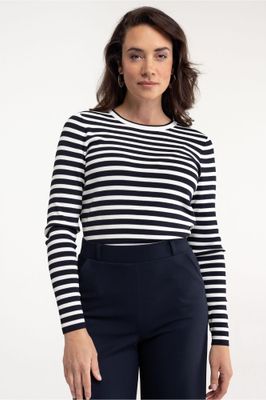 Studio Anneloes Luna stripe pullover, dark blue/off white