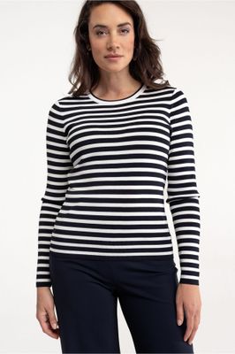 Studio Anneloes Luna stripe pullover, dark blue/off white