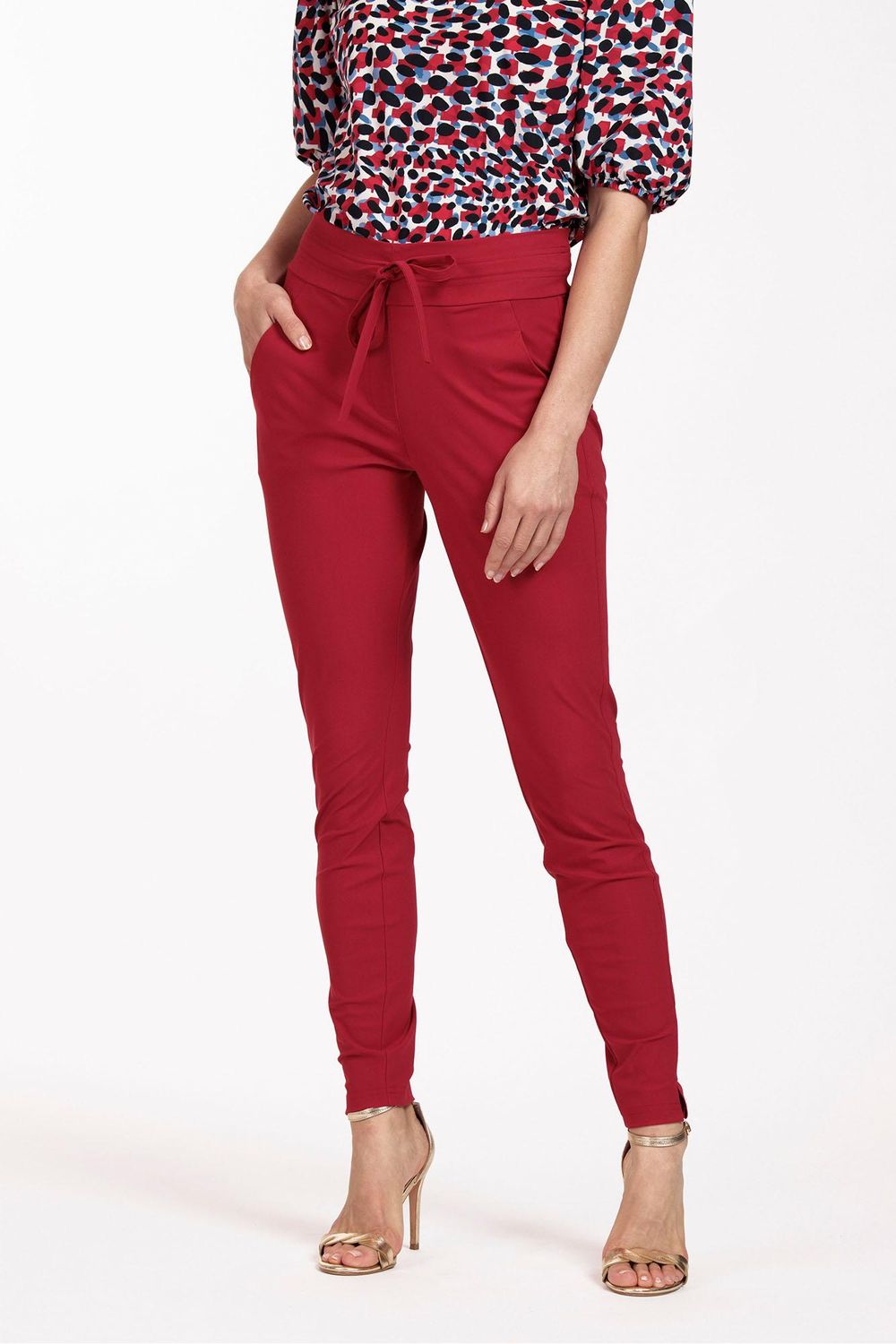 Studio Anneloes Stairdown trousers, dark red