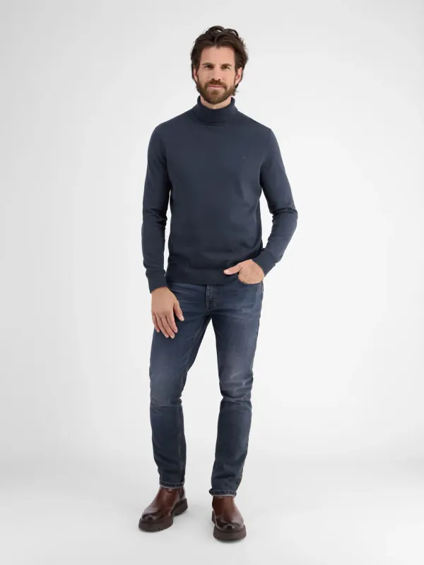 Lerros gebreide trui met col, classic navy