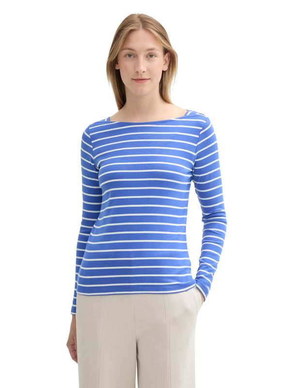 Tom Tailor t-shirt strip, preppy jean blue white stripe