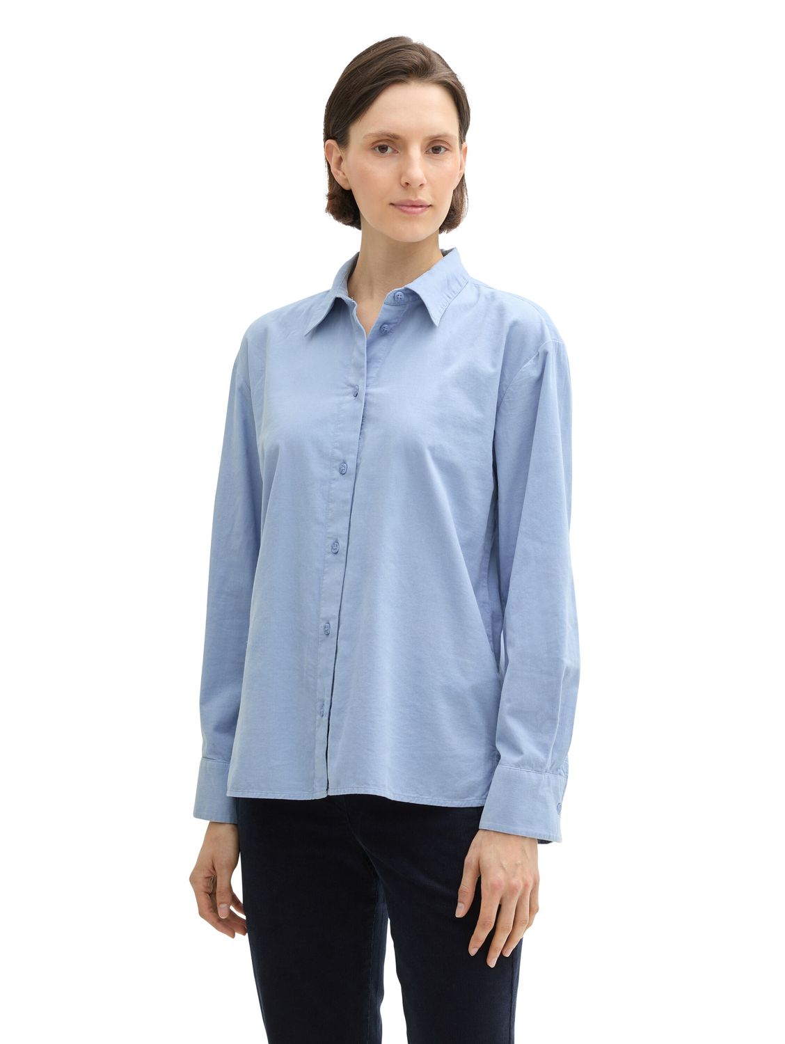 Tom Tailor Oversized corduroy blouse, Calm Blue