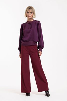 Studio Anneloes Lexie bonded trousers, merlot