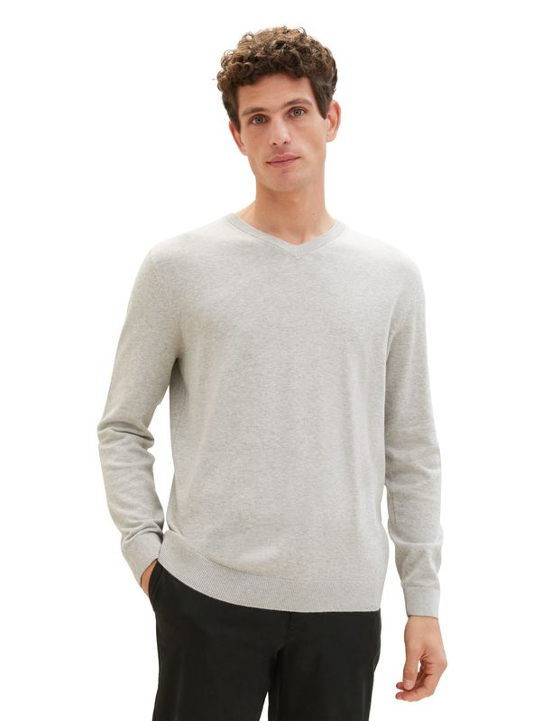 Tom Tailor basic v-neck, alfalfa melange