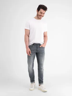Lerros Denim crimson hyperstretch, mid grey used wash